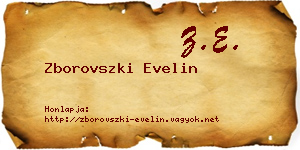 Zborovszki Evelin névjegykártya